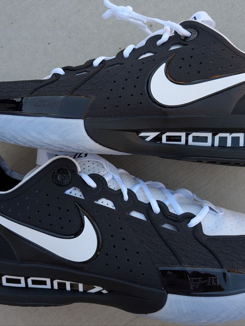 DS Nike Zoom Air GT Cut 3 Black White Basketball Shoes